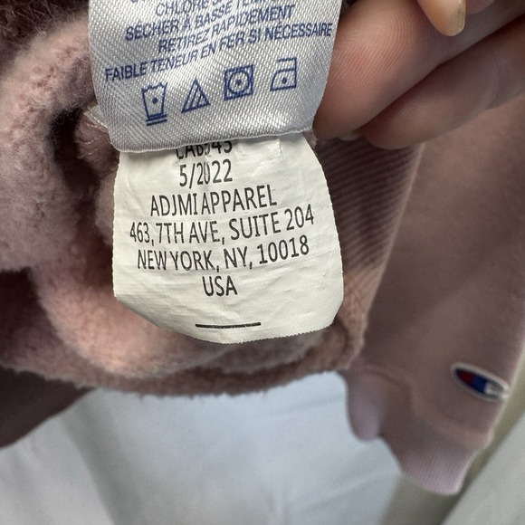 Champion Girls Rose Pink Long Sleeve Graphic Logo Hoodie Size Large - Picture 7 of 8